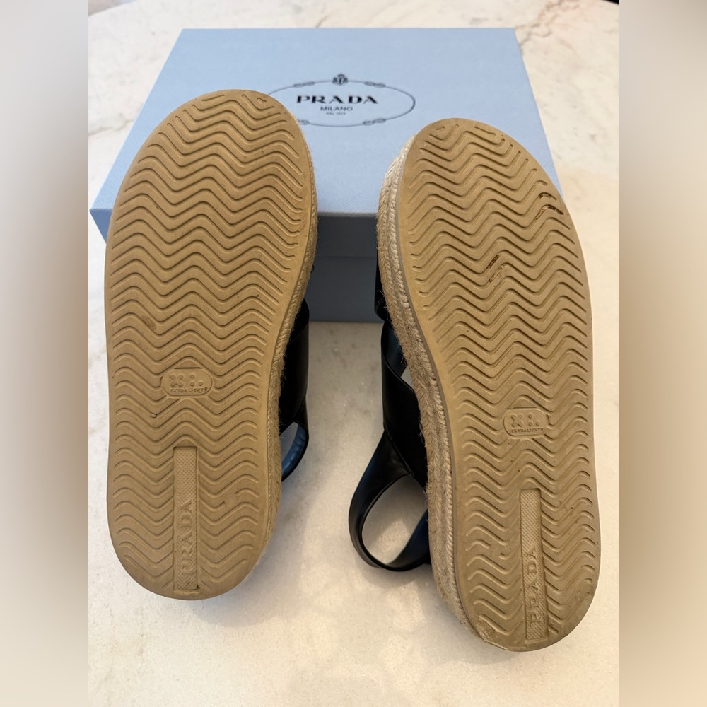 Black leather Platform Sandals - Picture 8 of 8